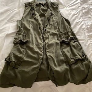 Olive utility vest